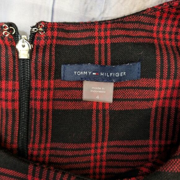 Tommy Hilfiger Red & Black Plaid Sleeveless Dress  Size 4 - Picture 4 of 7